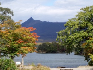 大沼から駒ヶ岳を望む