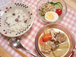 タイカレーとむかごごはん